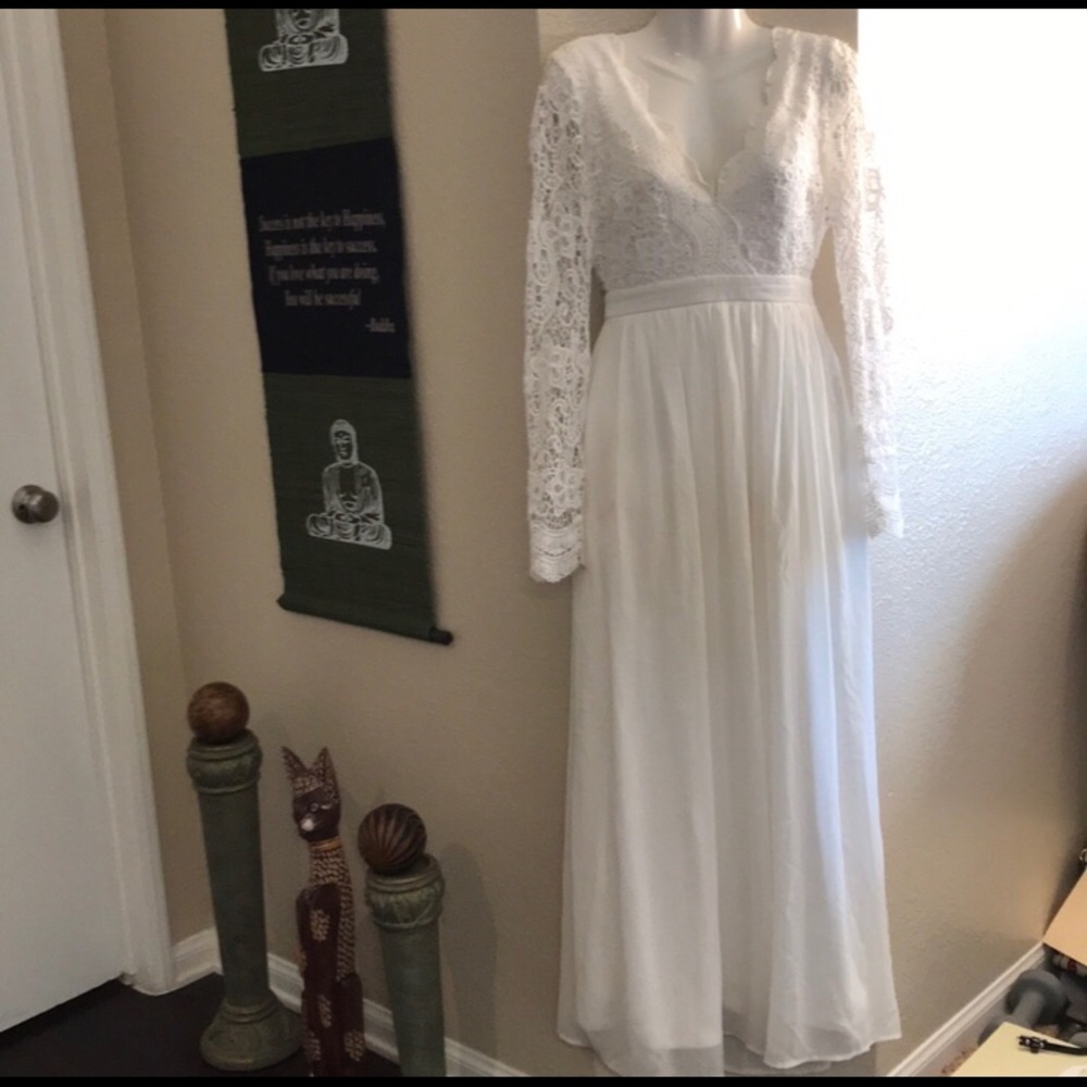 Lulu’s Awaken My Love white lace dress
